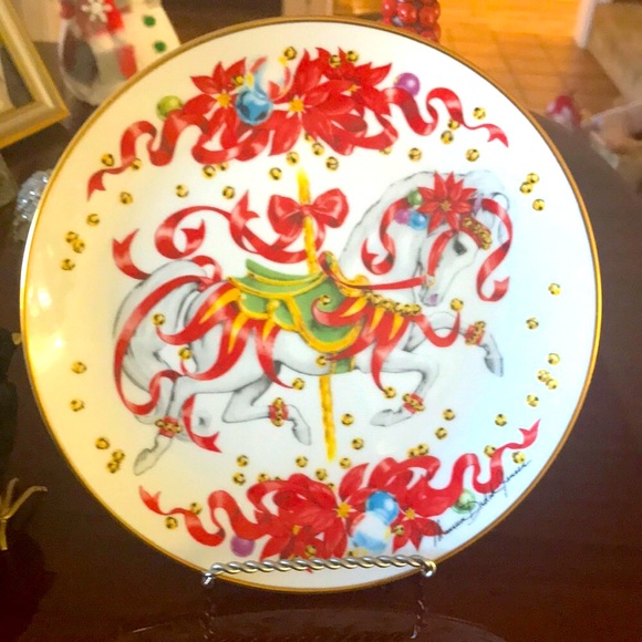 PORCELAIN PLATE “CHRISTMAS STEED” LTD EDITION, ARTIST SIGNED - Picture 2 of 5